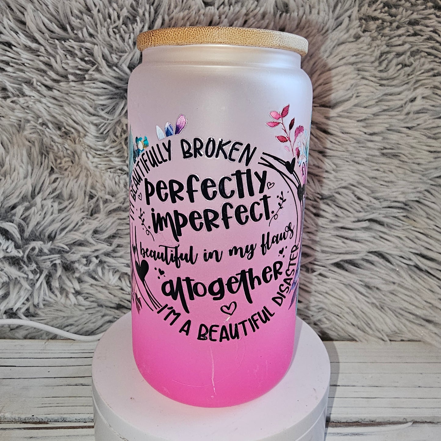 Pink Perfectly Imperfect (Pink-Glass Can)