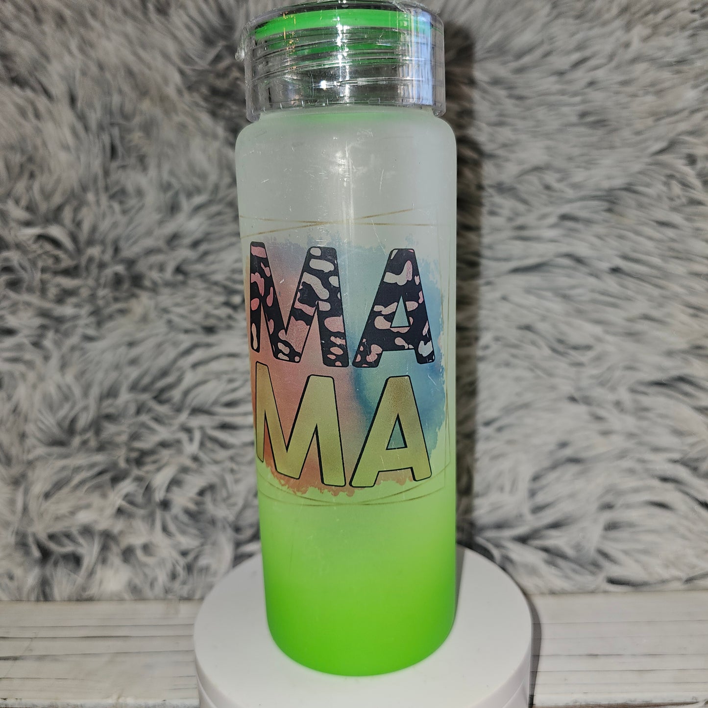 MAMA (green ombre glass screw on lid)