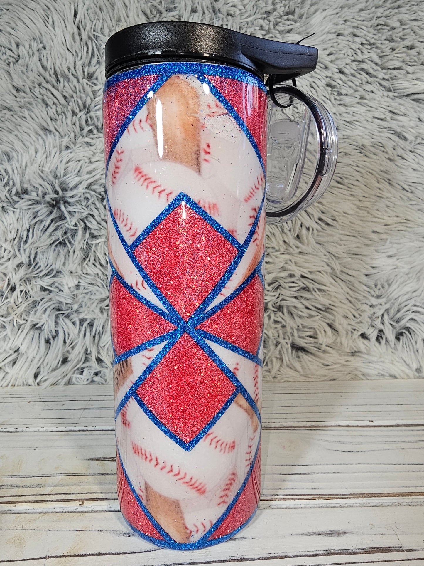 Baseball vinyl w/red glitter templet