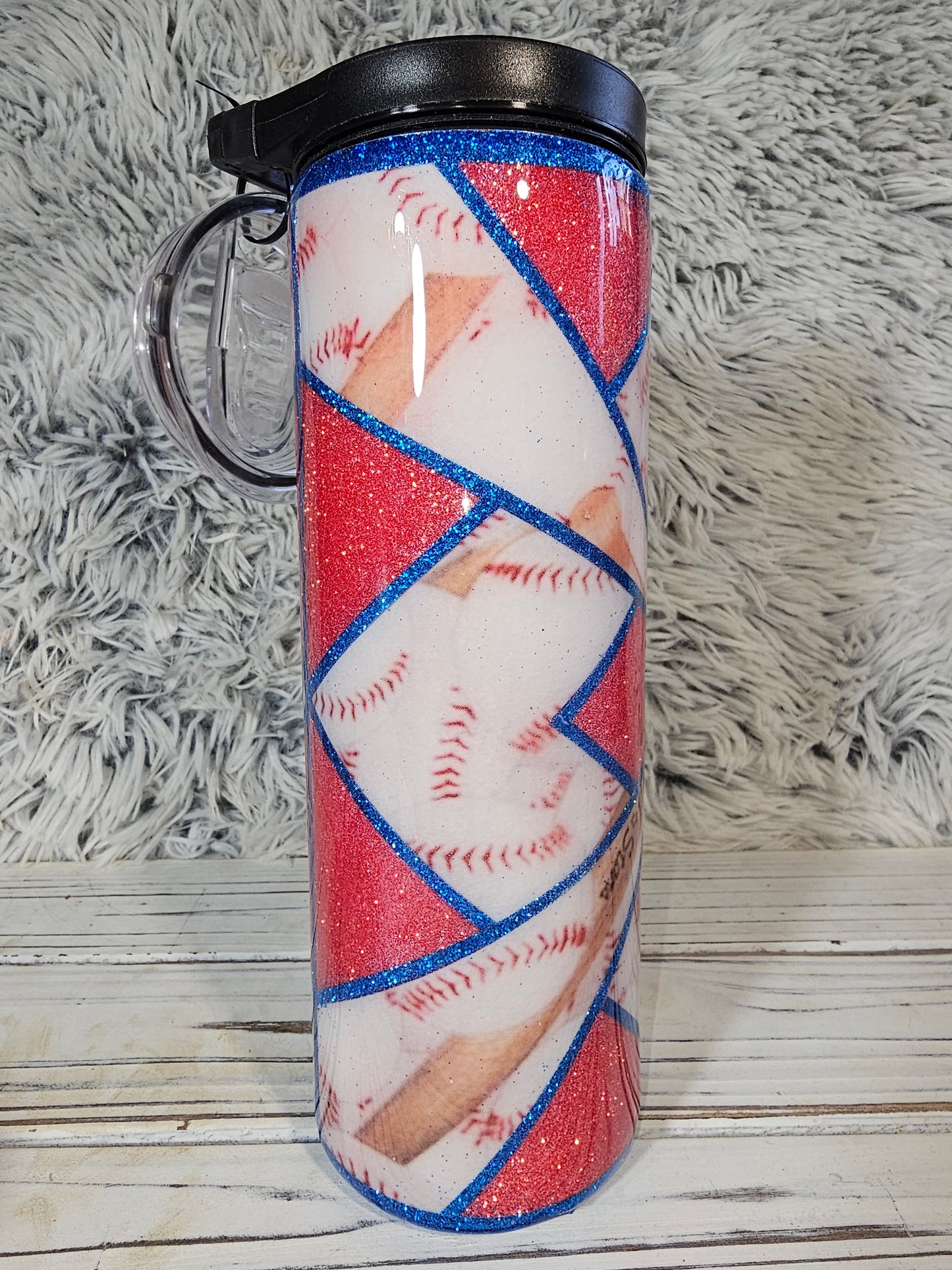 Baseball vinyl w/red glitter templet