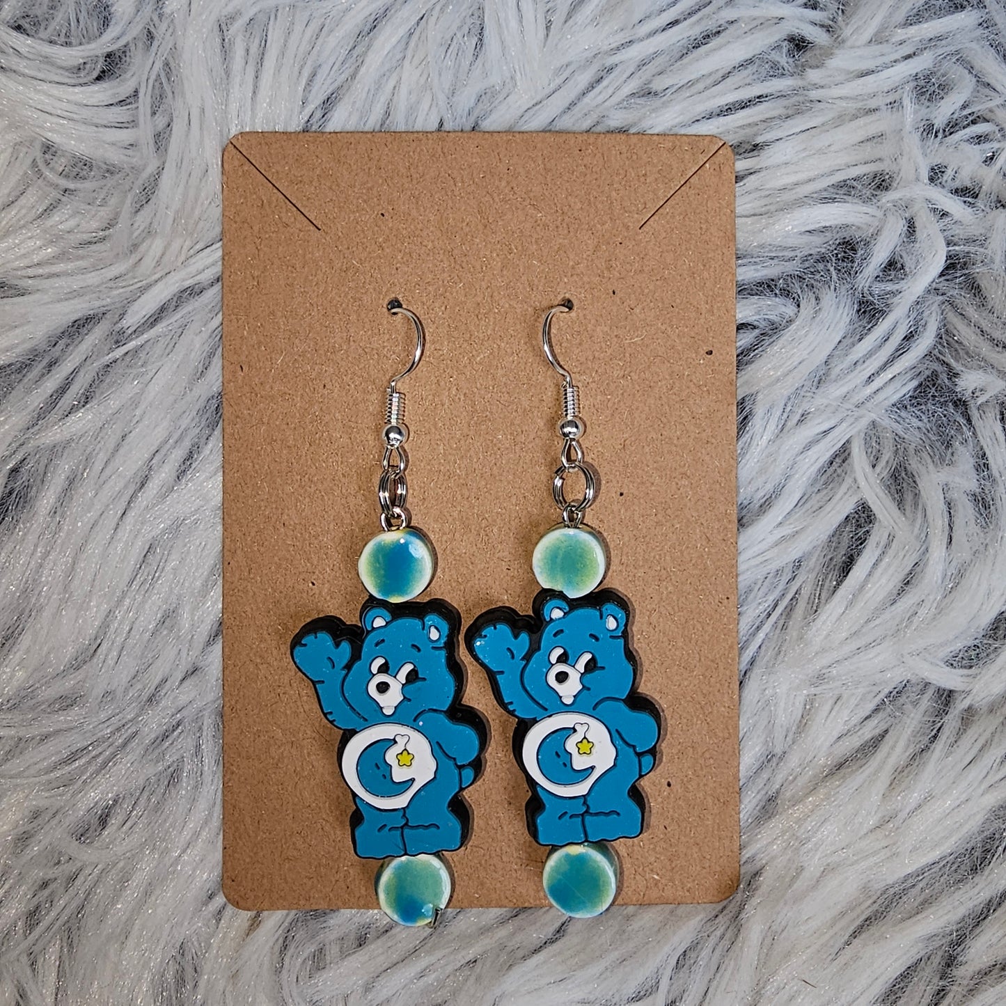 Blue Care Bears earrings