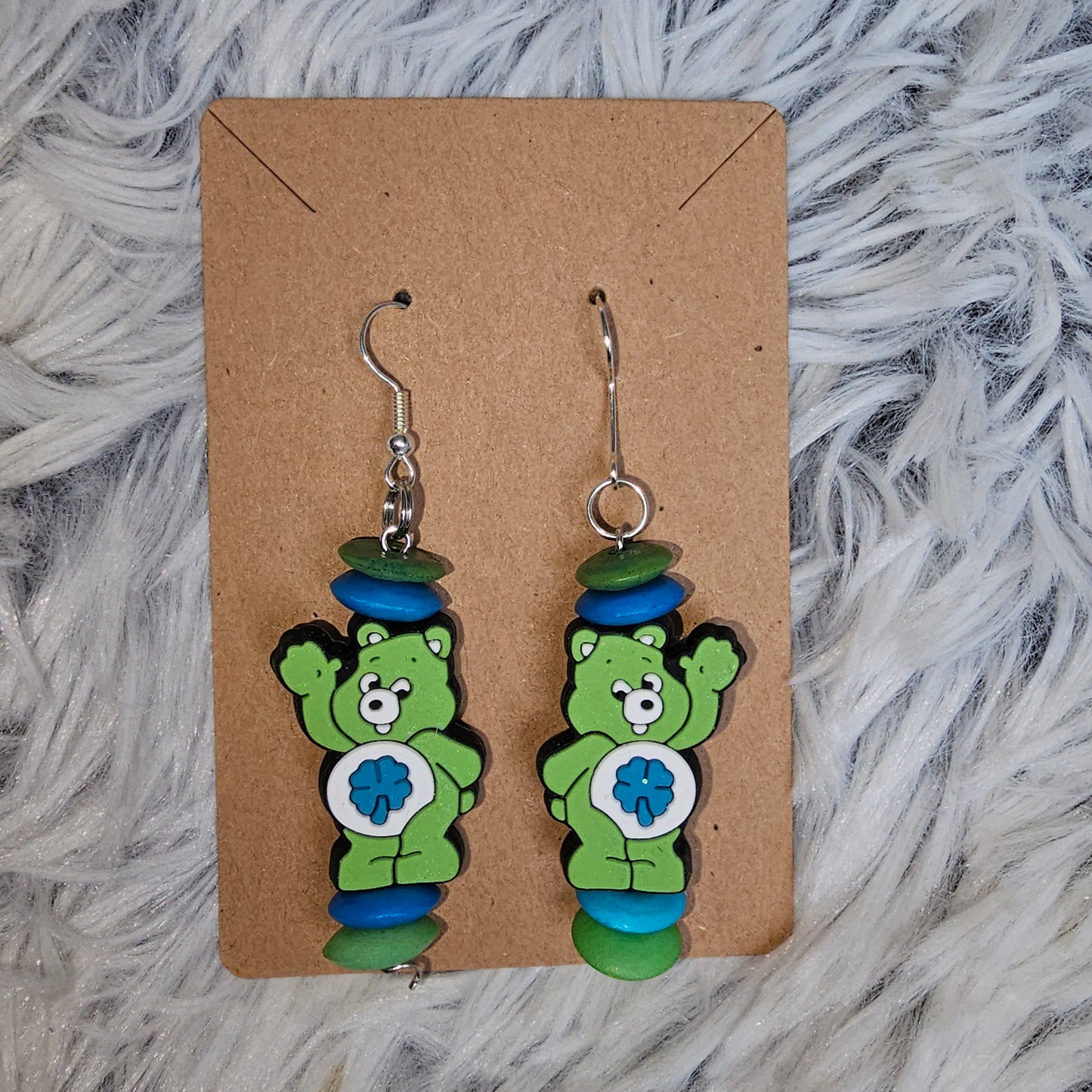 Green Care Bears earrings