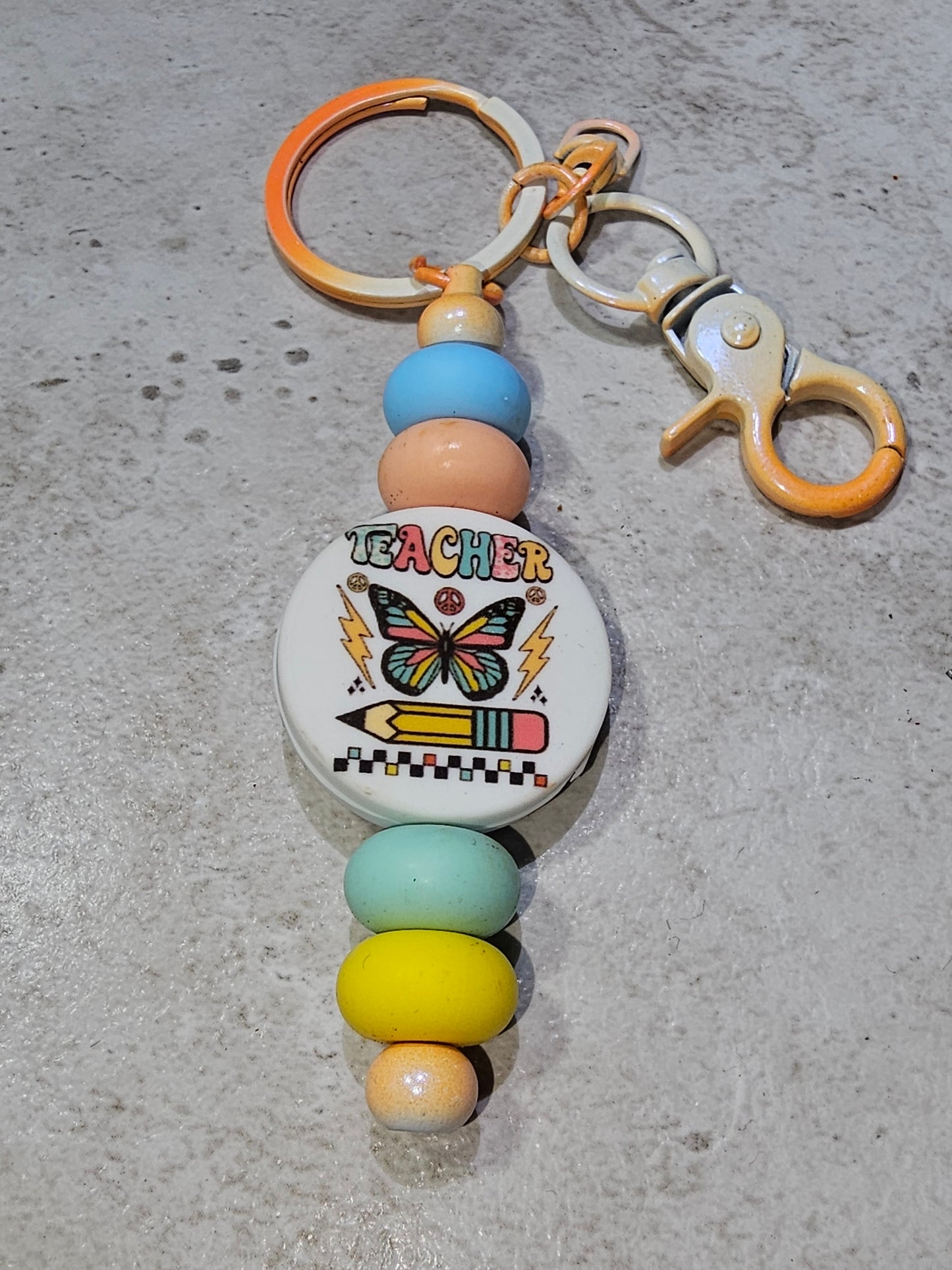 Teacher butterfly keychain