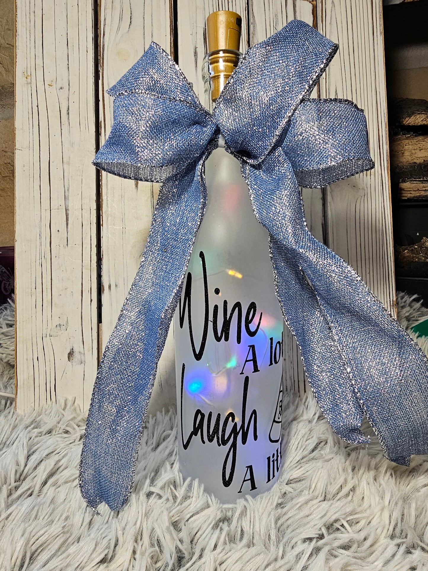 Wine a lot laugh a little Wine bottle light