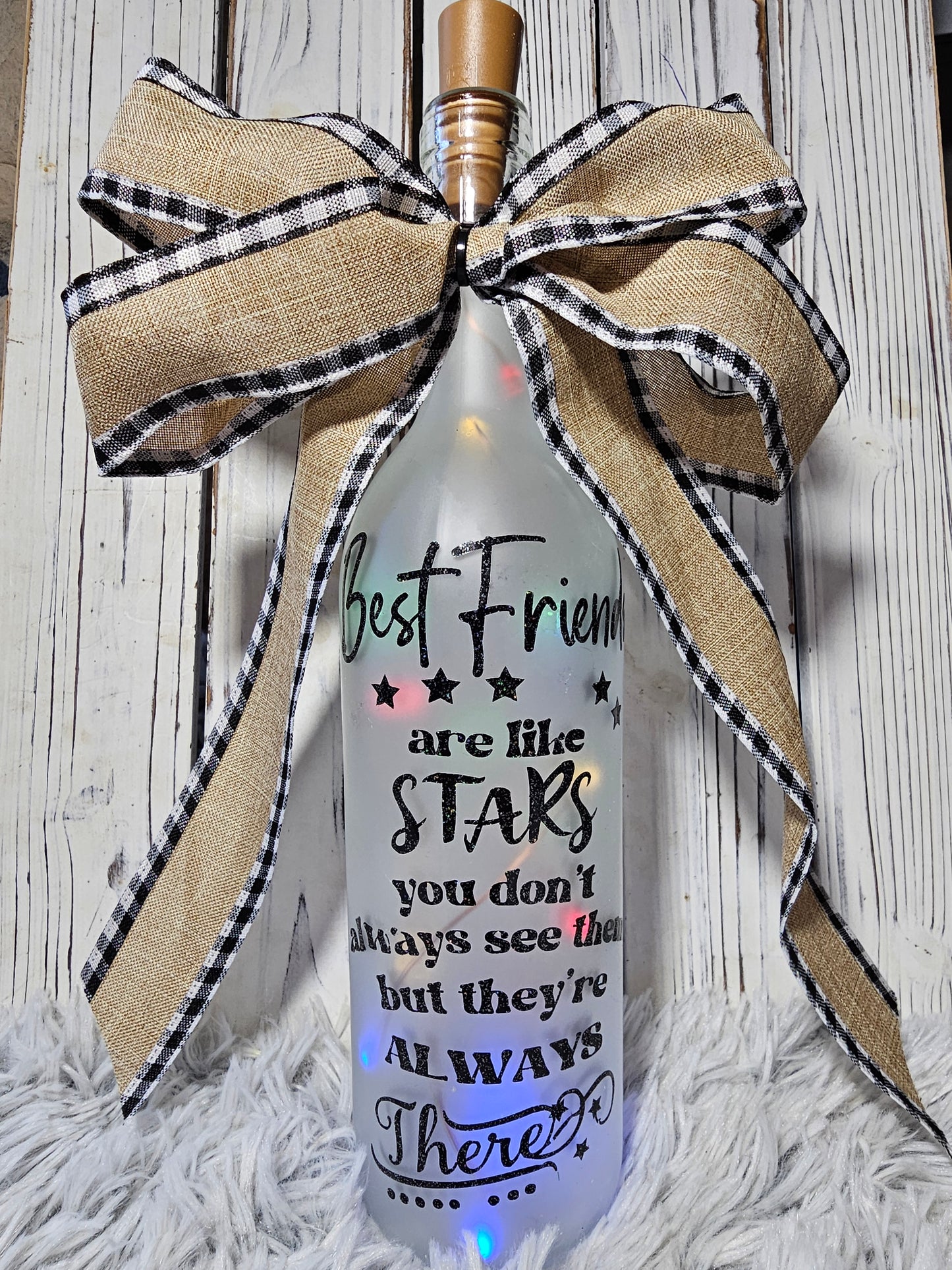Best Friends wine bottle light
