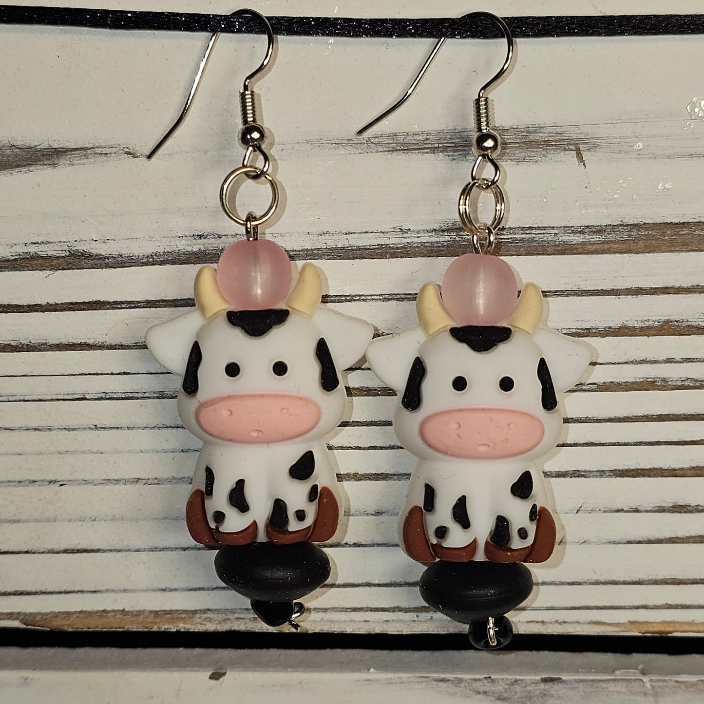 3D Brown Cow Earrings #4