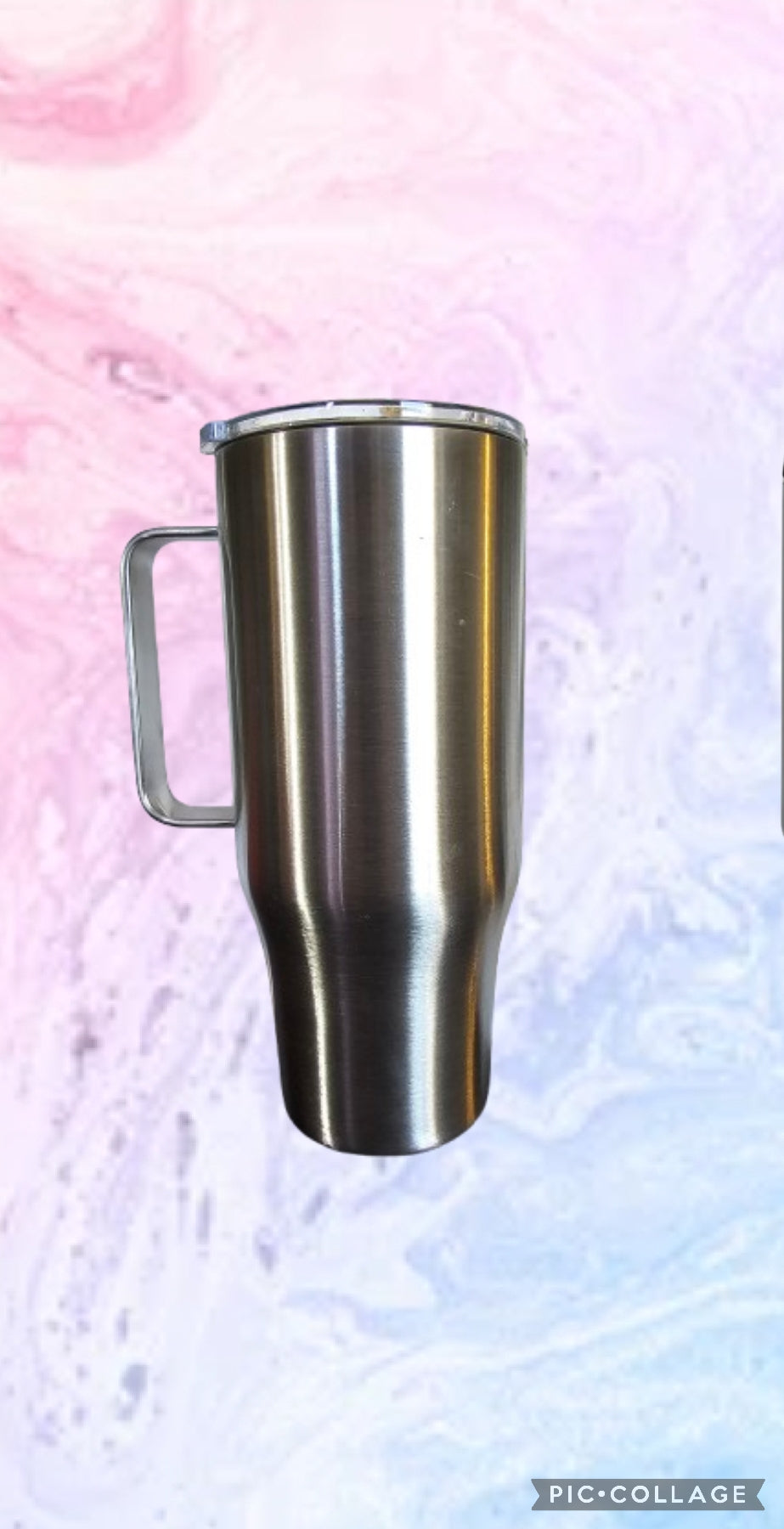 24oz w/handle Stainless Steel glitter/ink/epoxy Tumbler (custom)