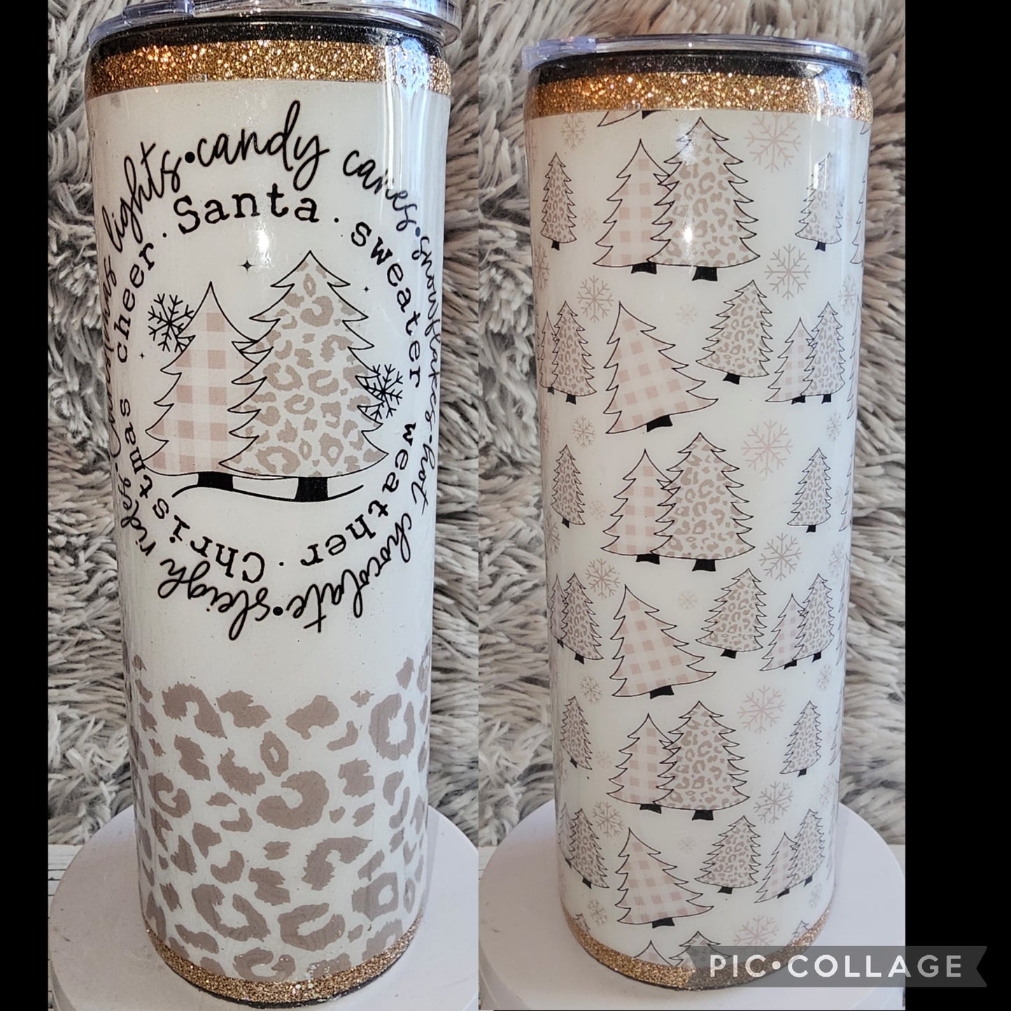 White/tan Christmas trees (vinyl)