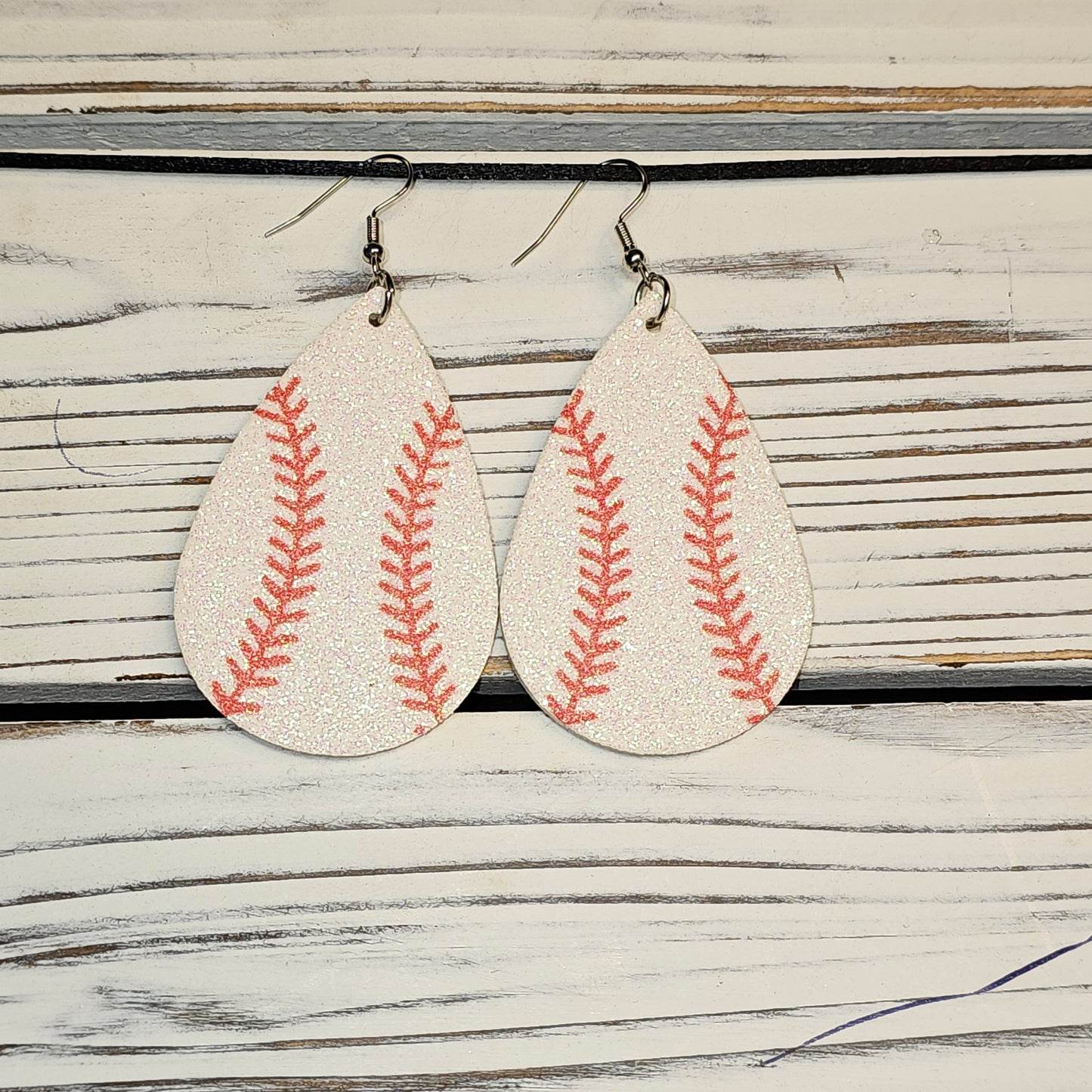Baseball Faux Leather Earrings #3