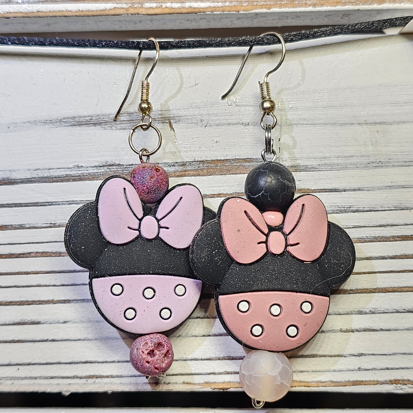 Mini pink/purple ears earrings #47