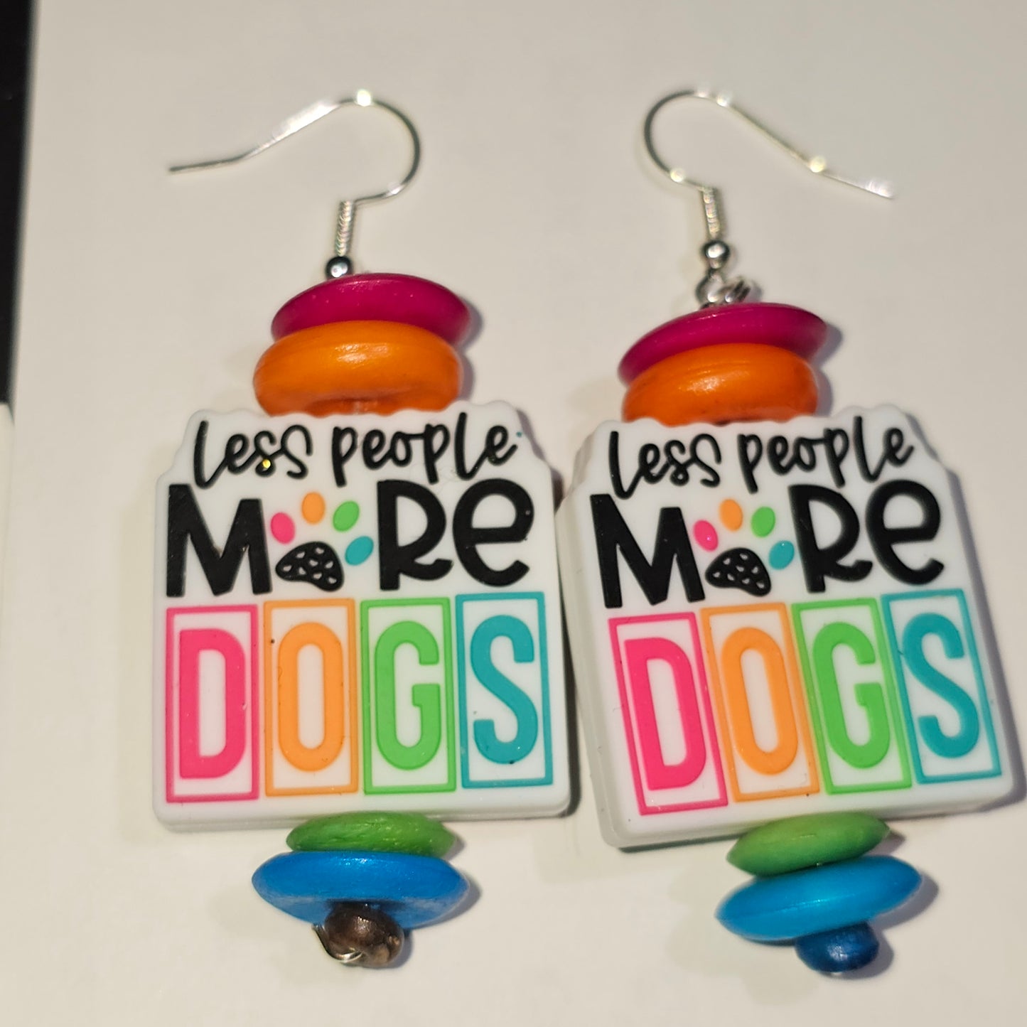 Less People...More Dogs Earrings #169
