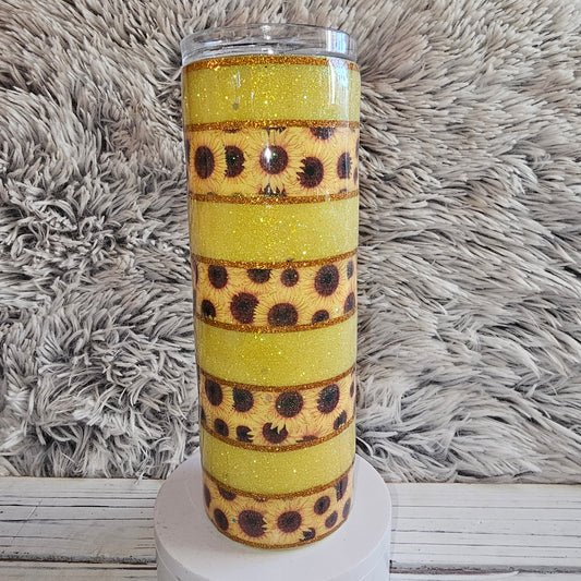 Sunflower Striped Tumbler