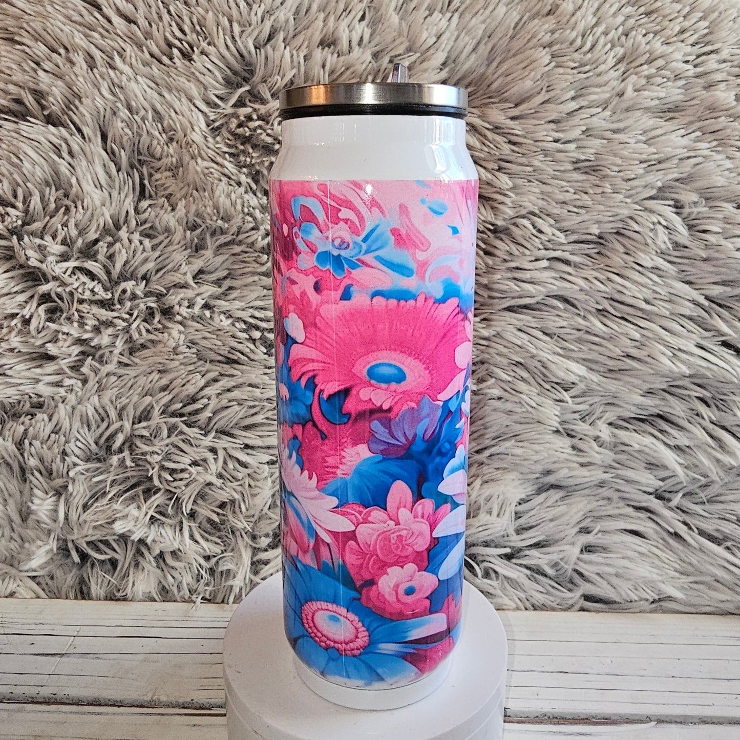 Pink/Blue Flowers (pop can sublimation)