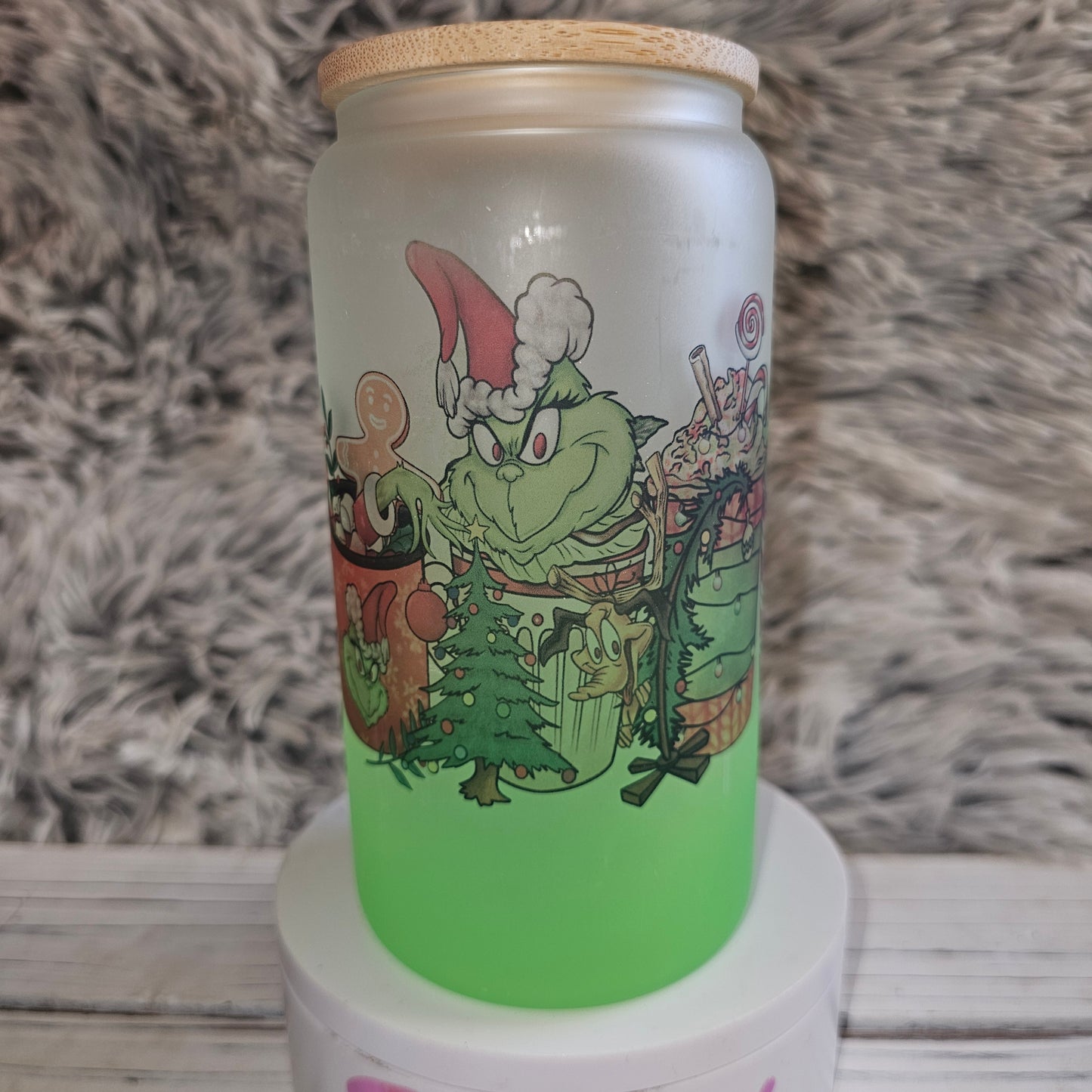 The Grinch and Friends (green ombre glass)