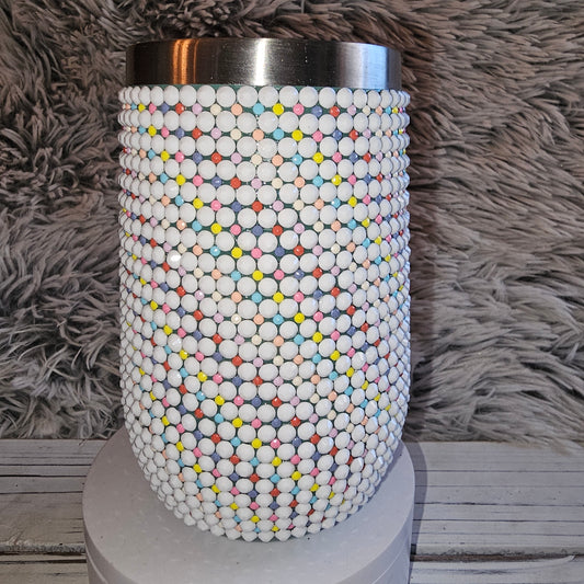 White rainbow bling Coffee/wine