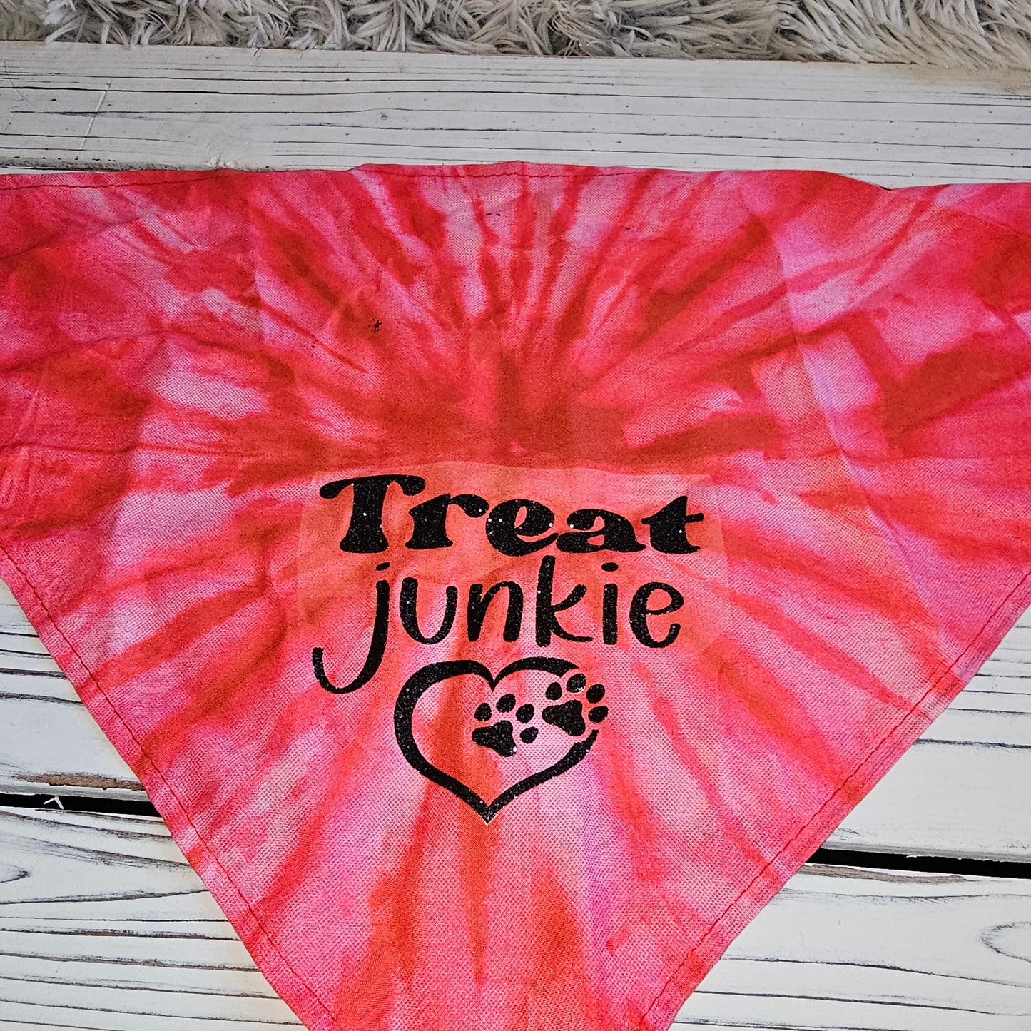 Treat Junkie Bandana (pink tie die)