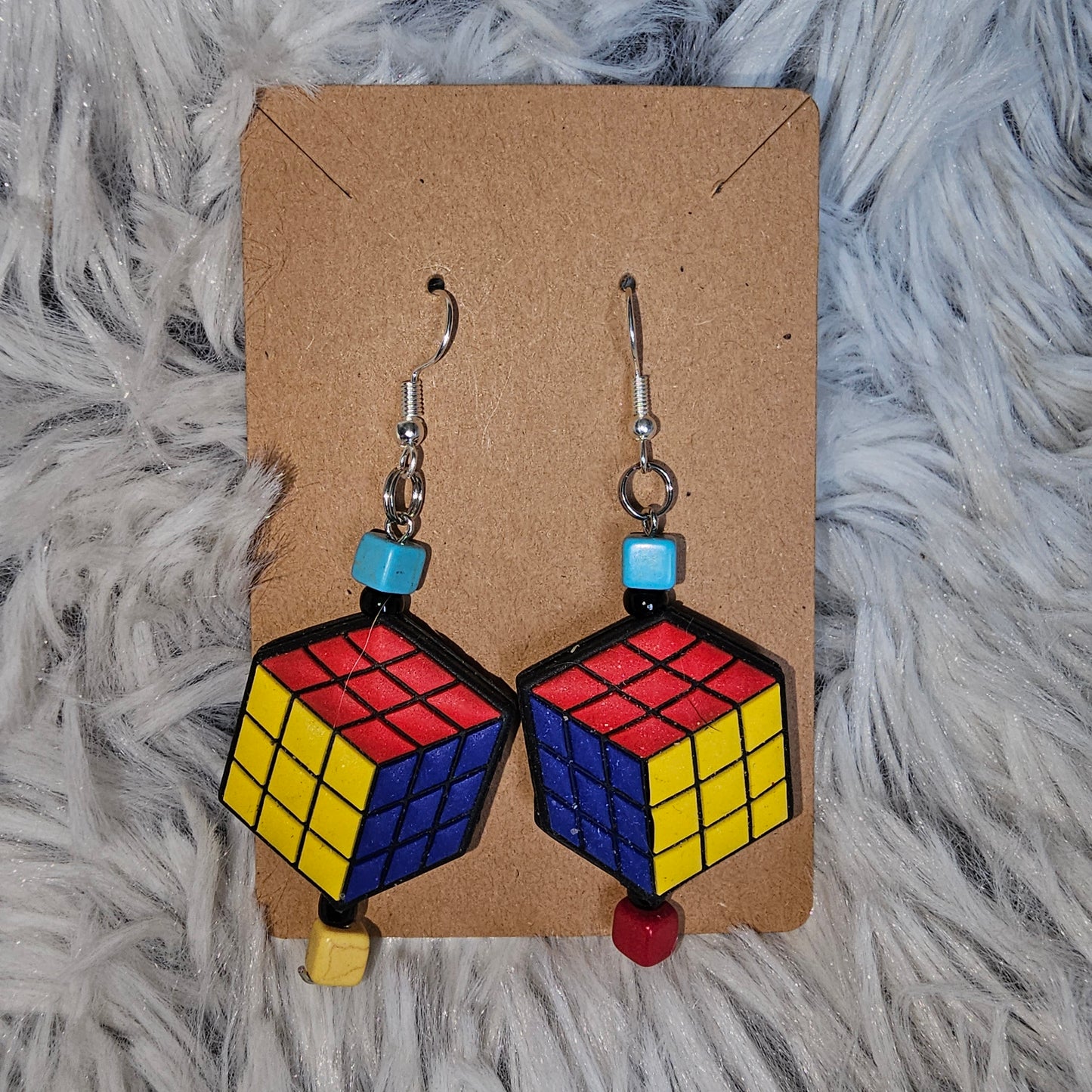 Rubies Cube earrings