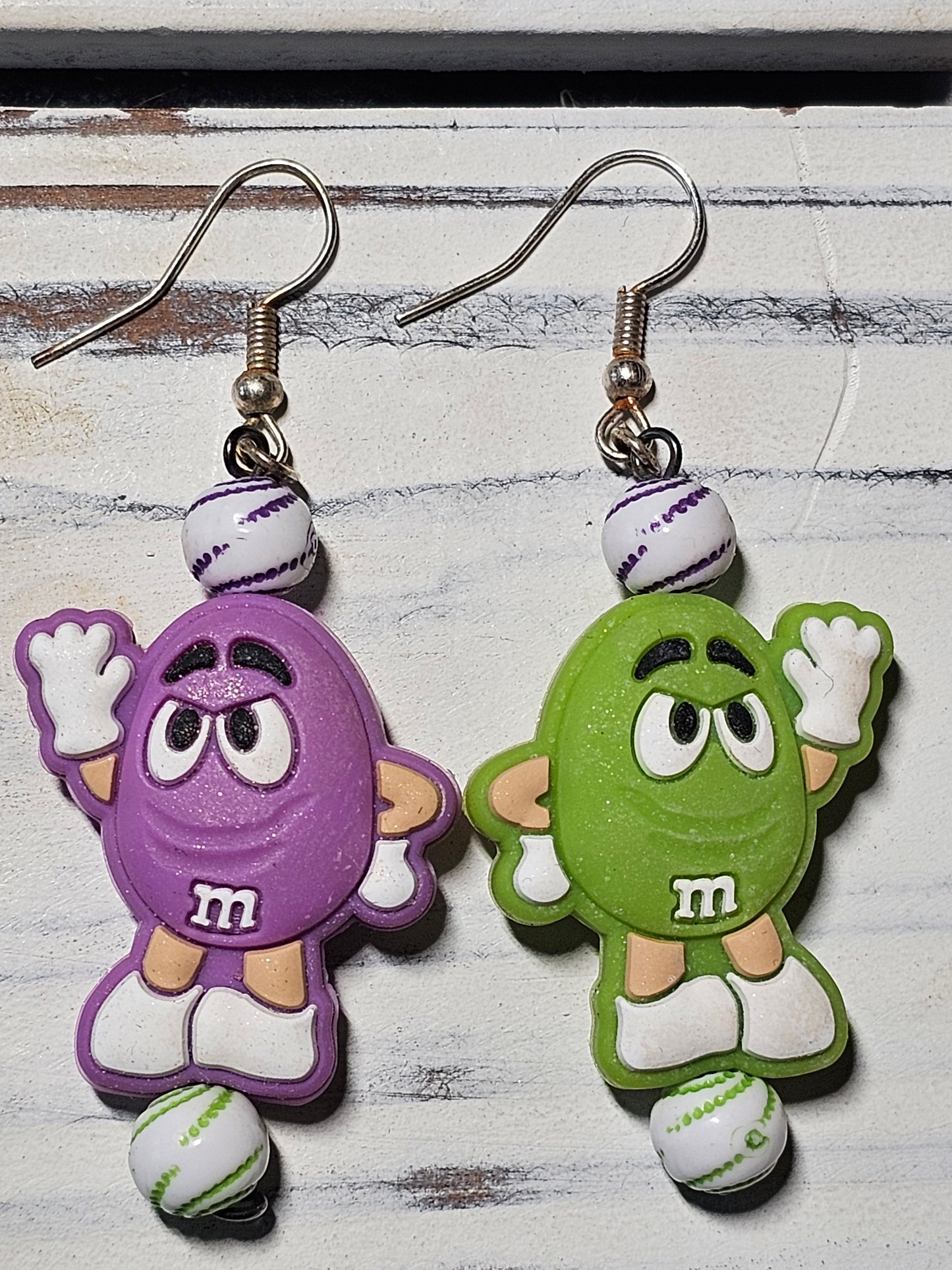 Purple and green M&M