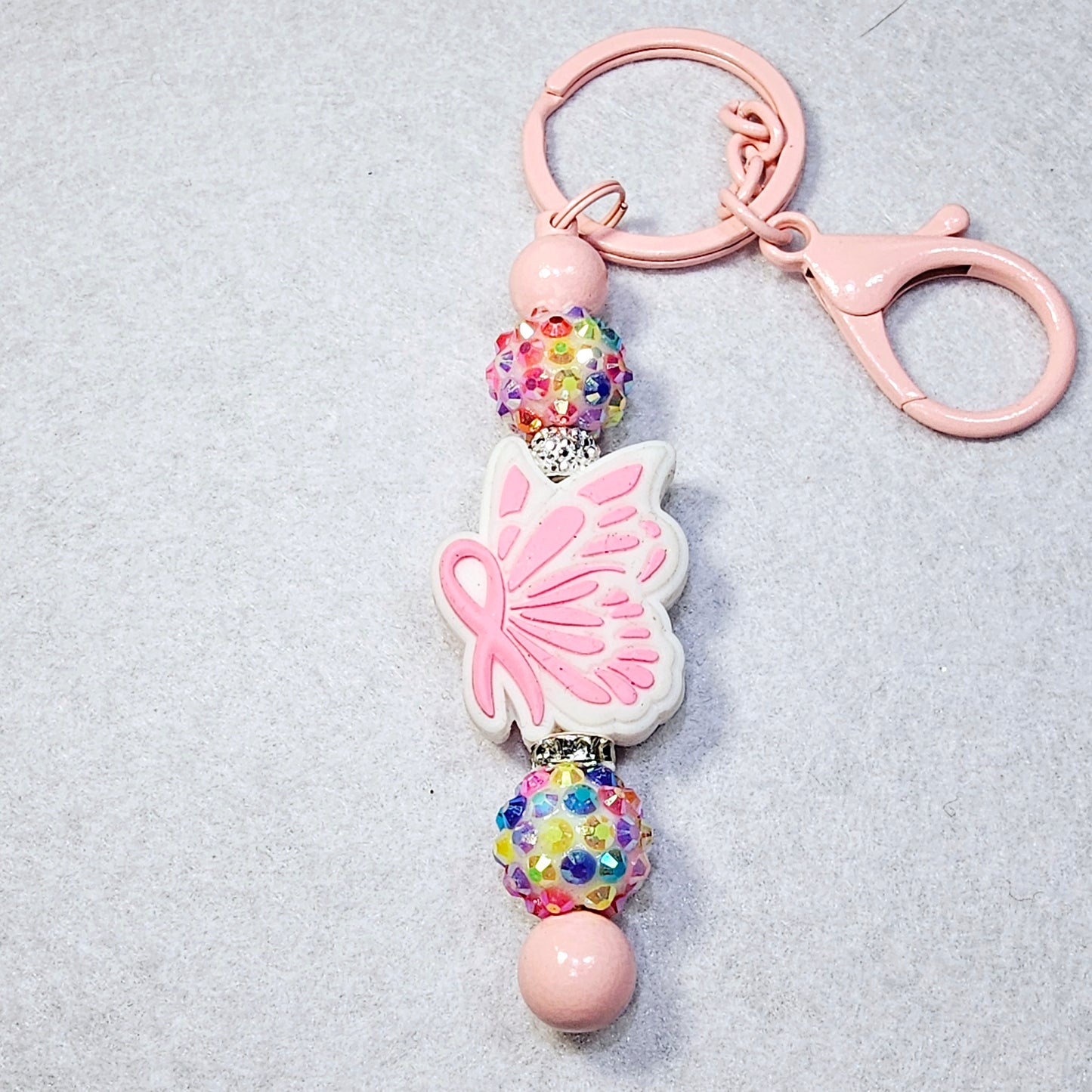 Pink cancer keychain