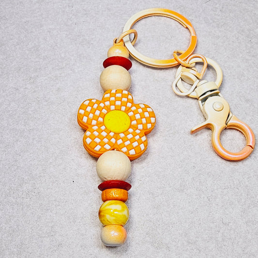 Orange flower keychain