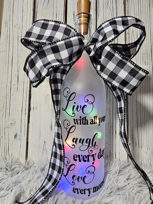 Live...Laugh....Love wine bottle light