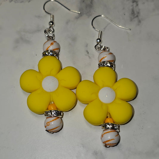 yellow flower earrings