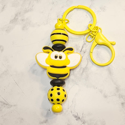 Bee keychain (yellow chain)