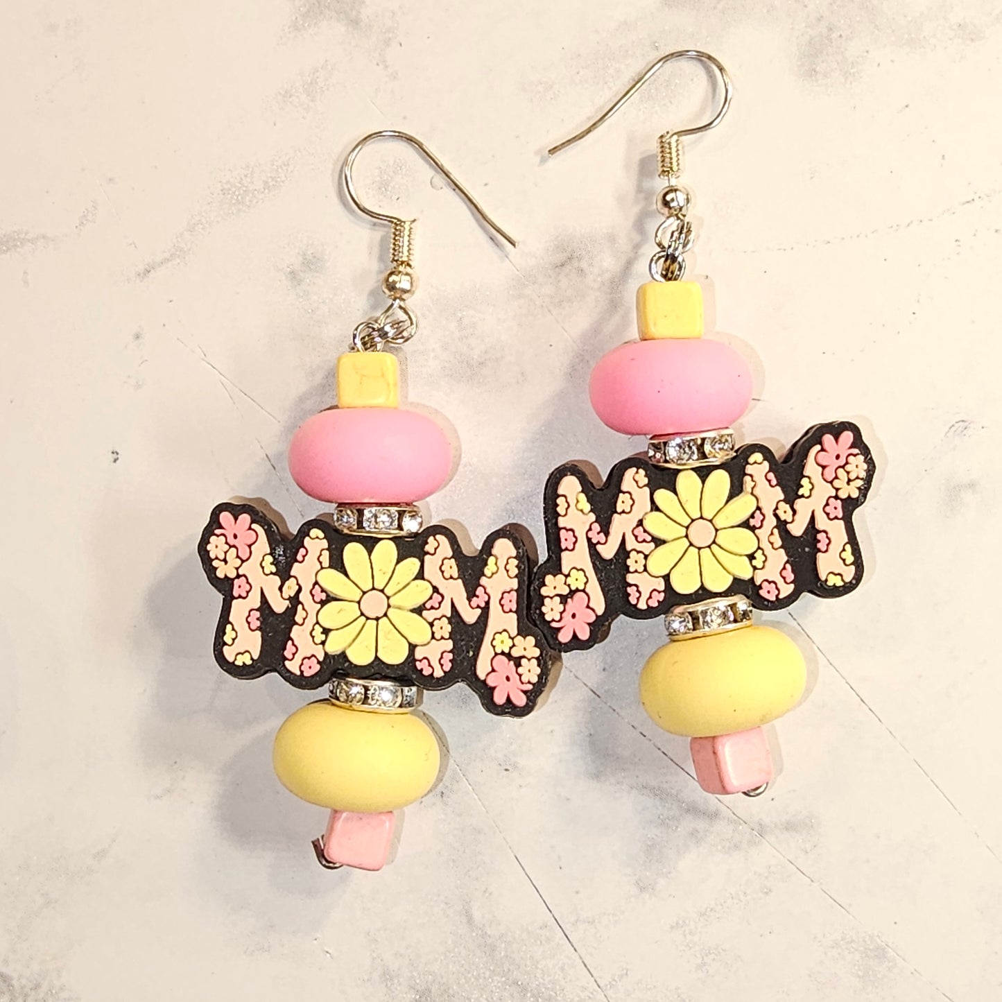 MOM flower earrings (silicone beads)