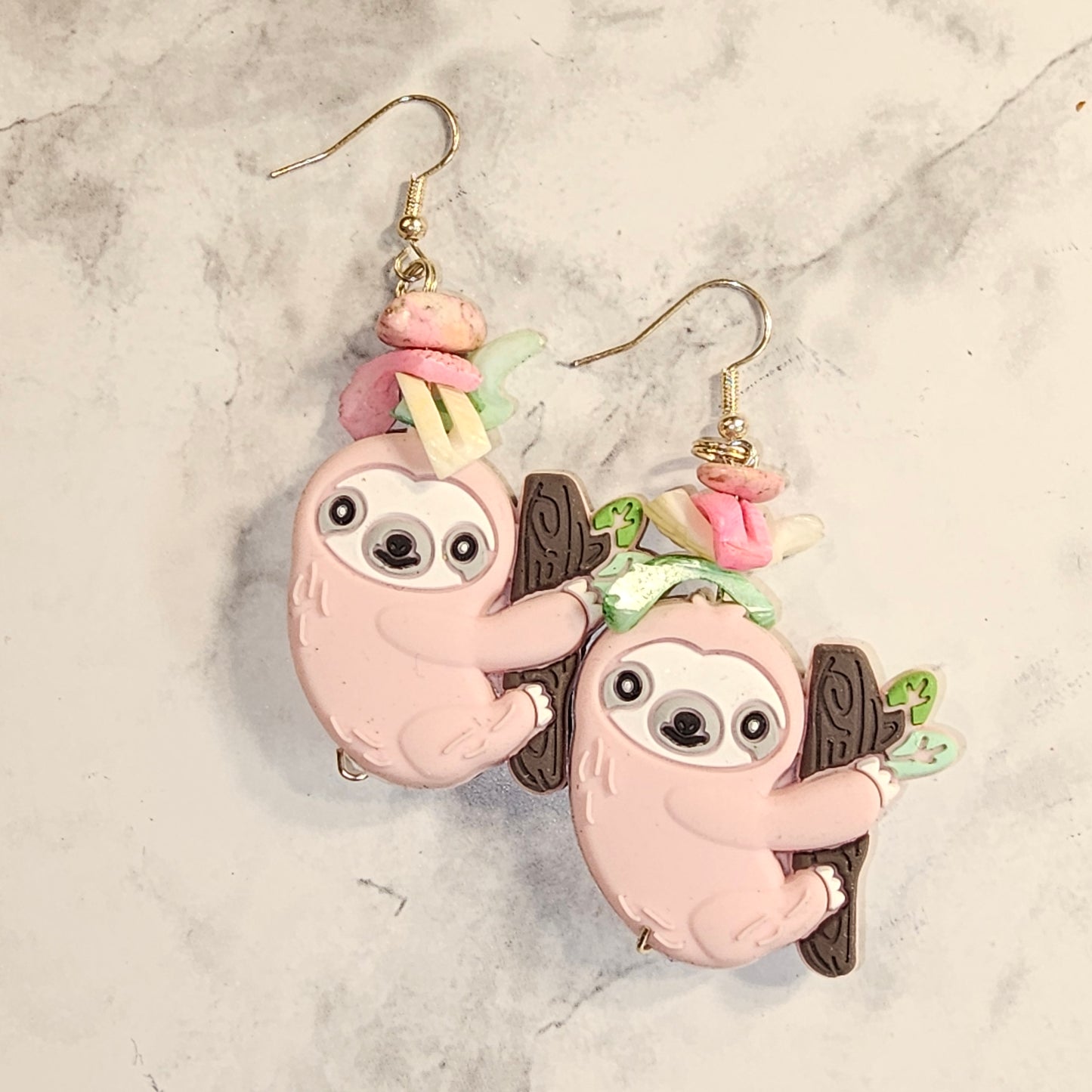 Pink Sloth earrings