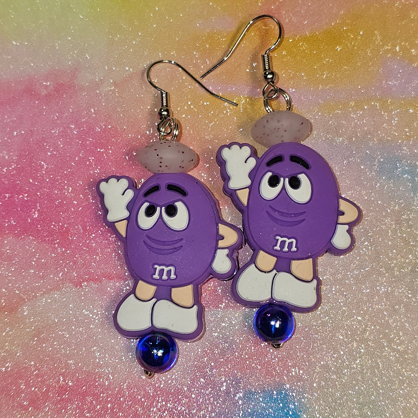 Purple M&M Earrings