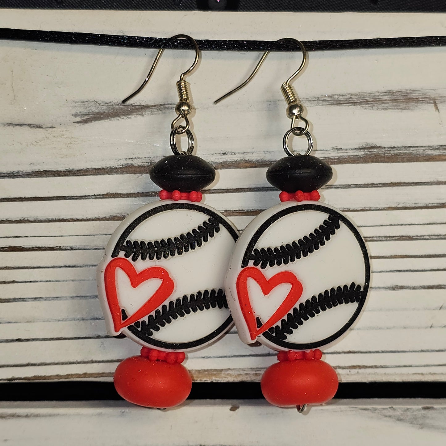 Baseball Faux Leather Earrings