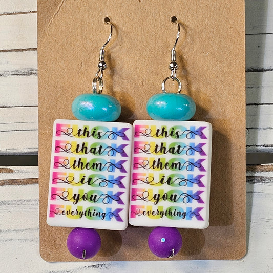 F- This List Earrings (ADULT)  #138