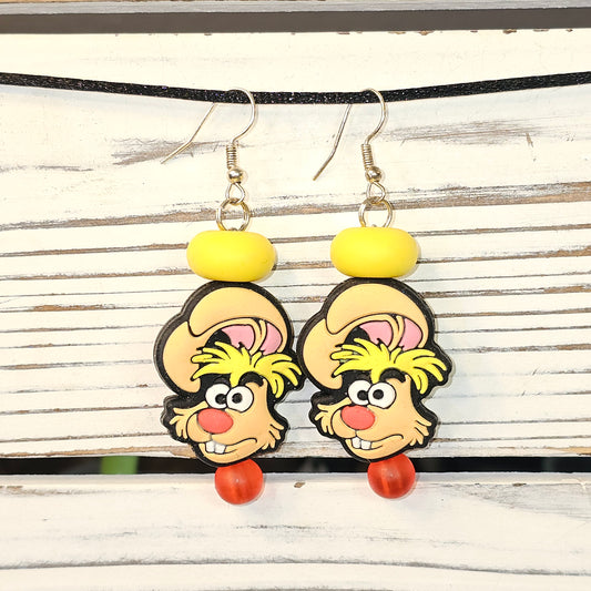 Orange Rabbit Earrings #104