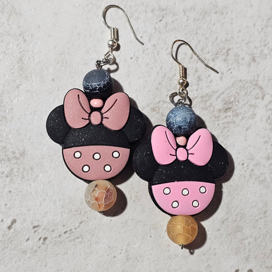 Mini pink ears earrings