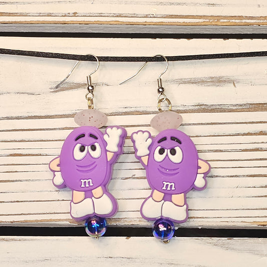 Purple M&M Earrings #74