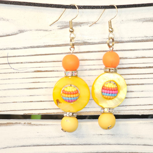 Yellow Ring Earrings #89