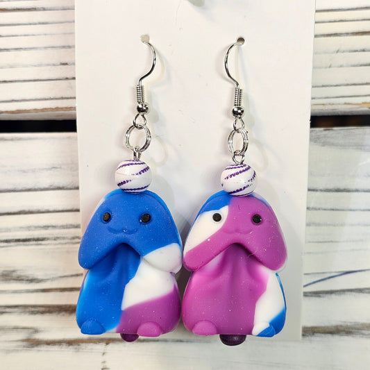 Purple/Blue Penis  earrings (ADULT)  #156