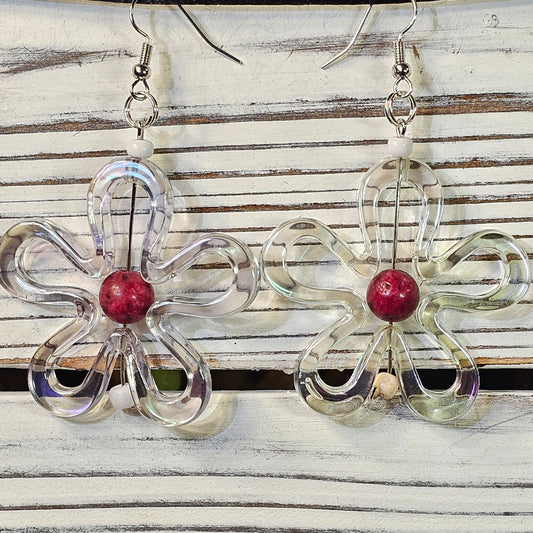 Clear Flower Earrings #135