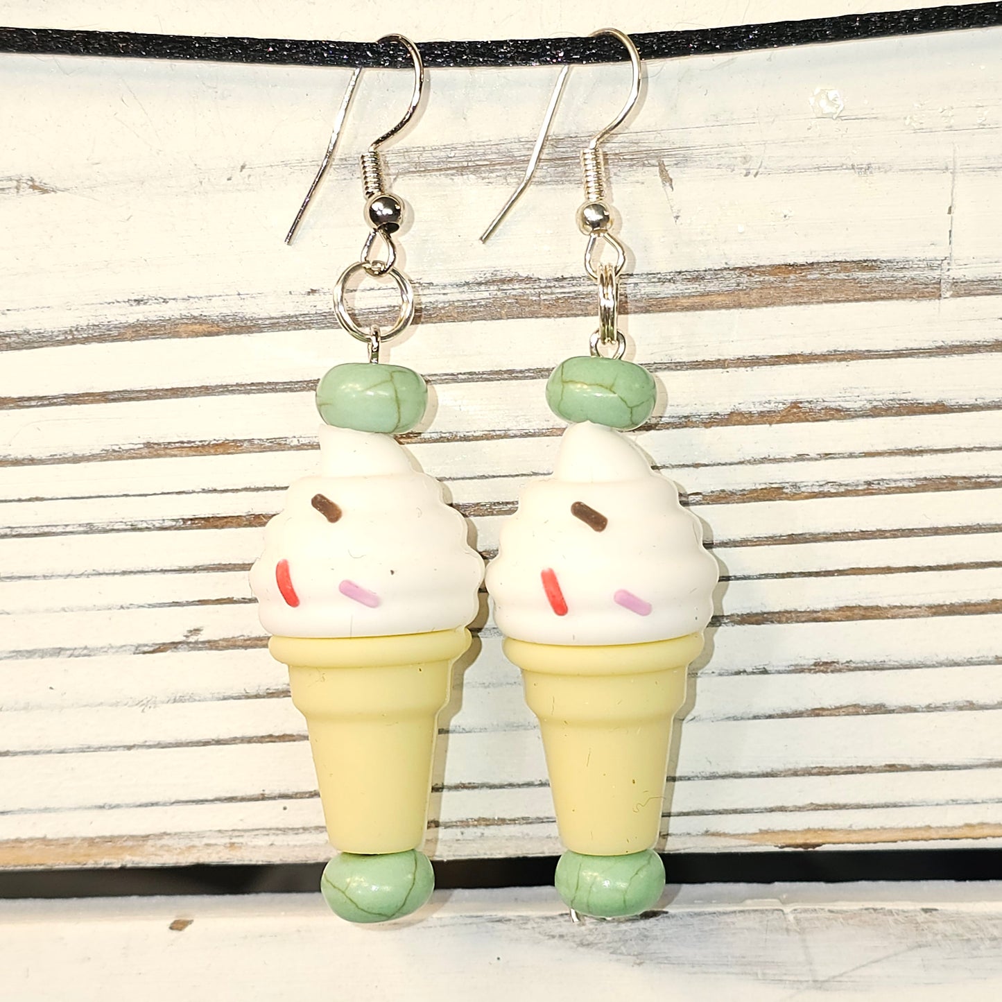 Tan Ice Cream Cone Earrings #2000