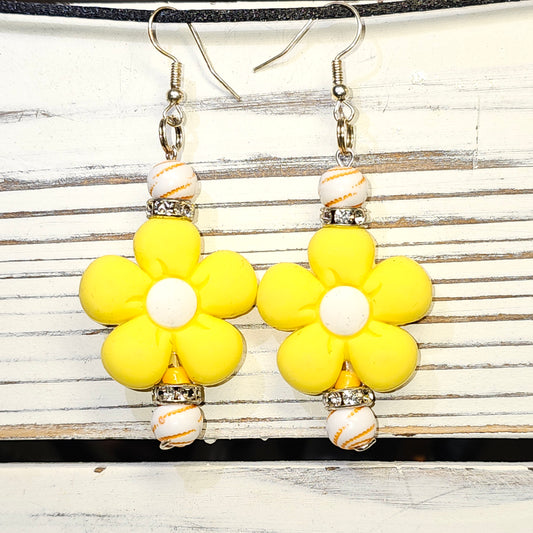 yellow flower earrings #45