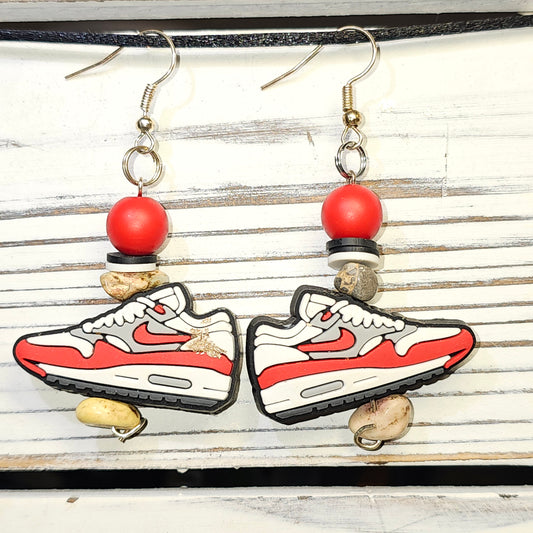 Red Nike earrings #34